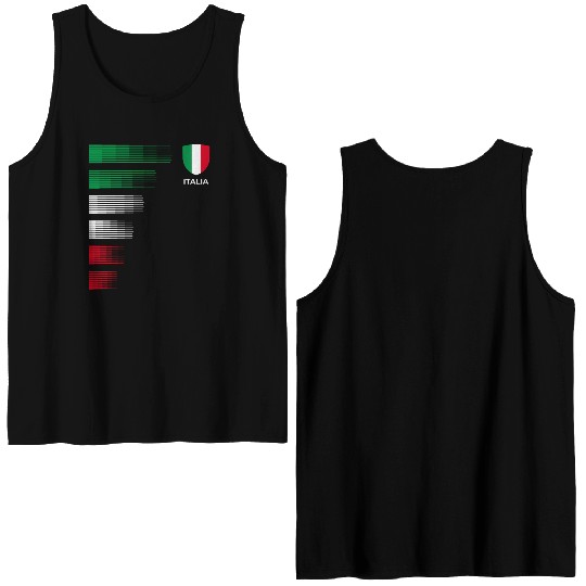 Italia Italy Flag Emblem Italian Pride Ancestry He Double Sided Tank Tops