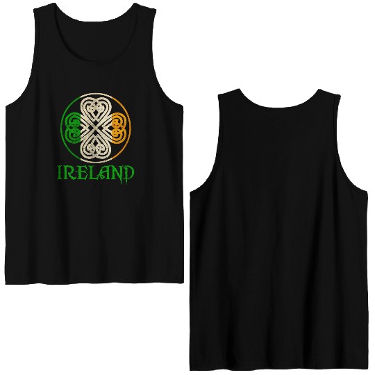 Celtic Knot Clover Ireland St Paddys Day Irish 202 Double Sided Tank Tops