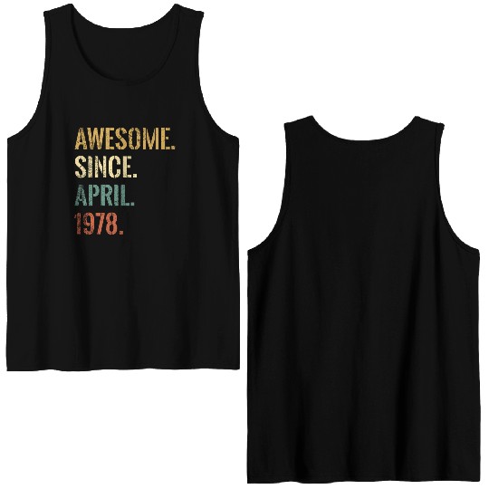 44Th 44 Awesome Since April 1978 Double Sided Tank Tops