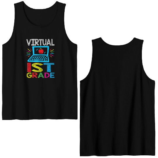 Virtual 1st Grader Back to School Double Sided Tank Tops