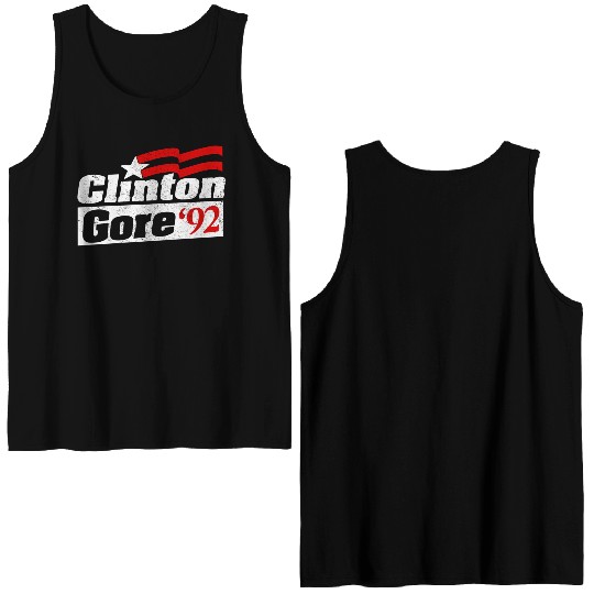 Clinton Gore Bill Clinton 92 Elect Double Sided Tank Tops