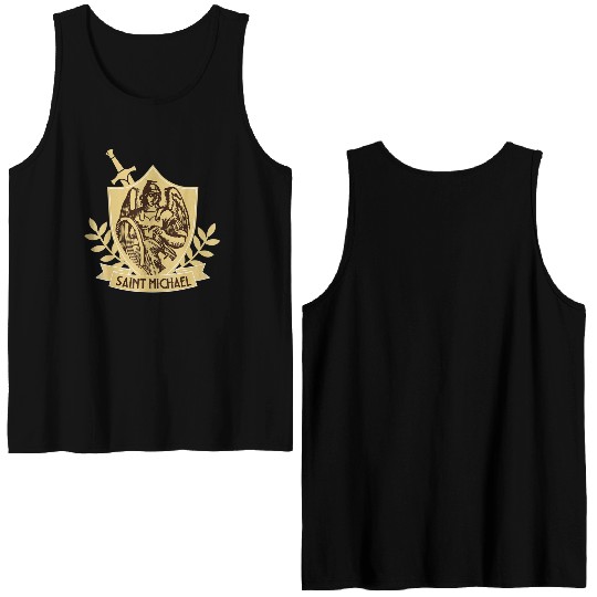 Saint Michael Patron Saint of Police Officers Double Sided Tank Tops