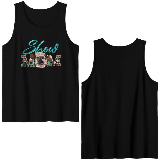 Show Mom Cowhide Heifer Funny Cow Western Farmer Double Sided Tank Tops