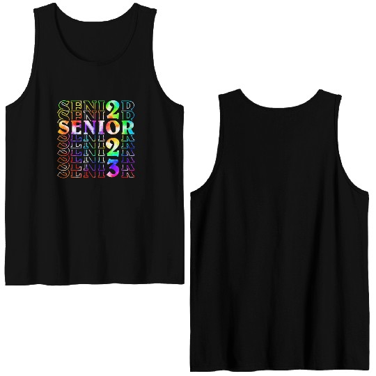 Senior Graduation 23 Men Girl Class of 2023 Senior Double Sided Tank Tops