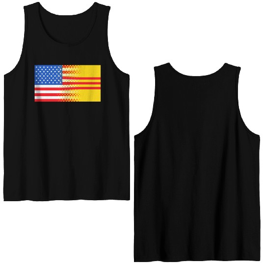Vietnamese American South Vietnam Flag Double Sided Tank Tops