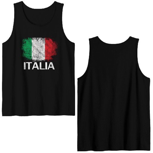Italia Flag For Italy Italian Italiano Double Sided Tank Tops