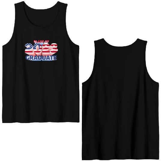 US American Flag 2023 Graduate Patriotic Graduatio Double Sided Tank Tops