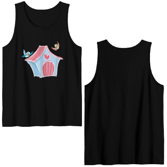 Birds Around Bird Nest Double Sided Tank Tops