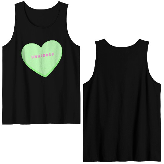 unhinged conversation heart Double Sided Tank Tops