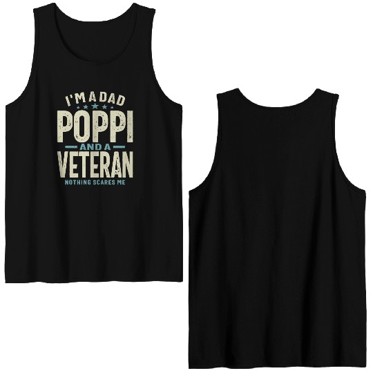 I m A Dad Poppi And A Veteran Double Sided Tank Tops