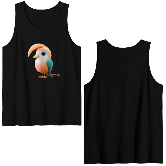 Cute Bird of Paradise 3D Render Double Sided Tank Tops