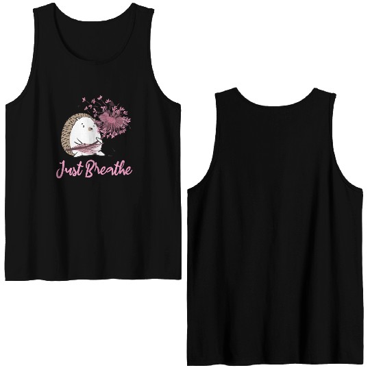 Just Breathe Dandelion Wildflower Botaal Nature Fl Double Sided Tank Tops