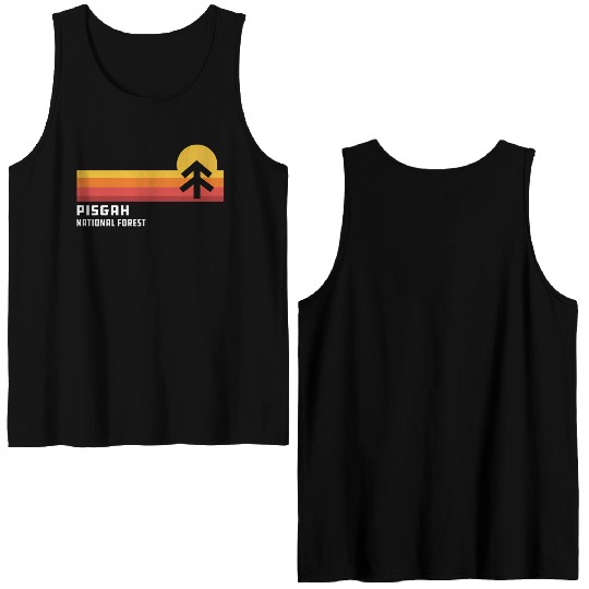 Retro Sunset Pisgah National Forest Asheville Double Sided Tank Tops