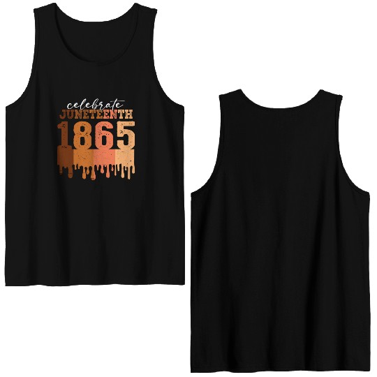 Celebrate Juneteenth 1865 Black Wo African America Double Sided Tank Tops