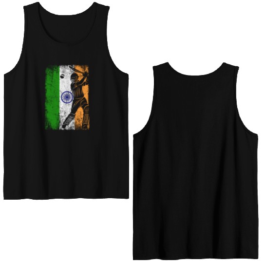 India Flag Indian Cricket Jersey Fan Player Coach Double Sided Tank Tops