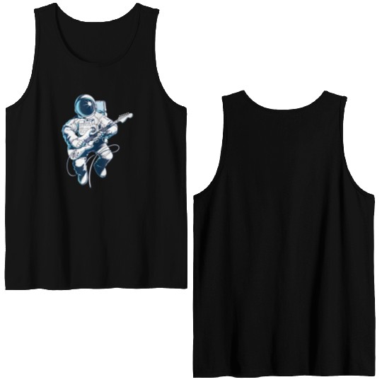 Space Astronaut Musician Guitar Astronaut Double Sided Tank Tops