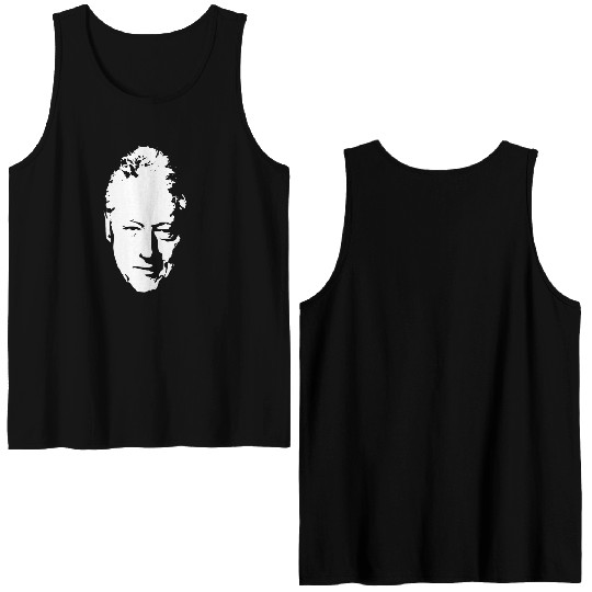 Bill Clinton White On Black Pop Art Double Sided Tank Tops