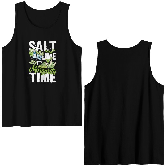Salt And Lime It'S Margarita Time Pub Crawl Pytime Double Sided Tank Tops