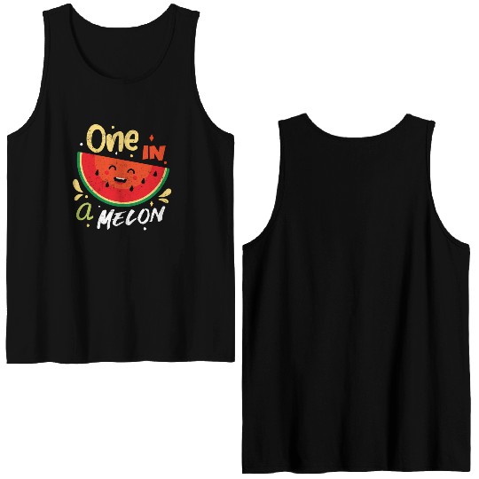 One In A Melon Watermelon Fruitarian Summer Fruit Double Sided Tank Tops