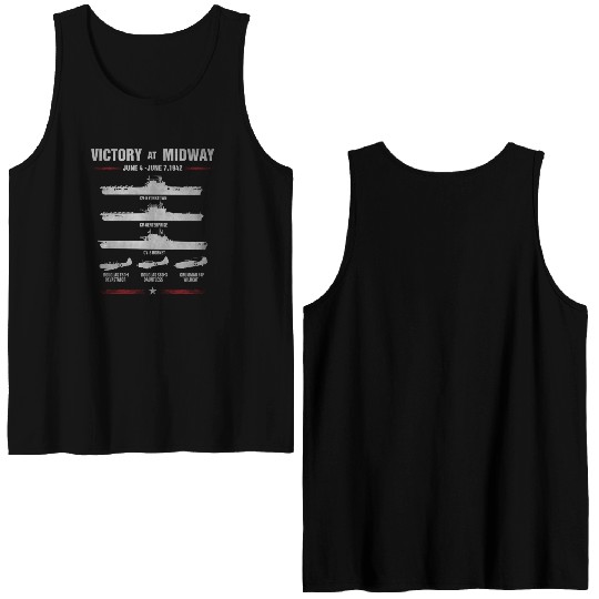 Victory At Midway Battel World War 2 Double Sided Tank Tops