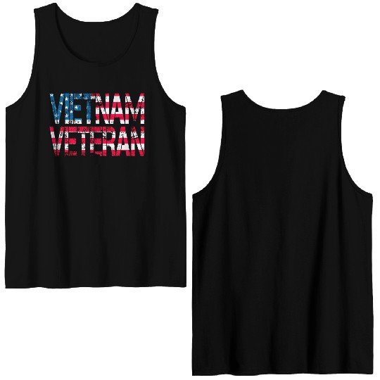Vietnam Veteran Us Flag Vietnam Vets Double Sided Tank Tops