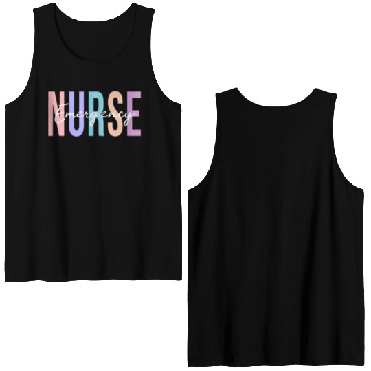 Er Nurse Emergency Room Nurse Registered Nurse Double Sided Tank Tops