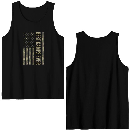 Best Gamps Ever Us American Flag Camo For Fathers Double Sided Tank Tops