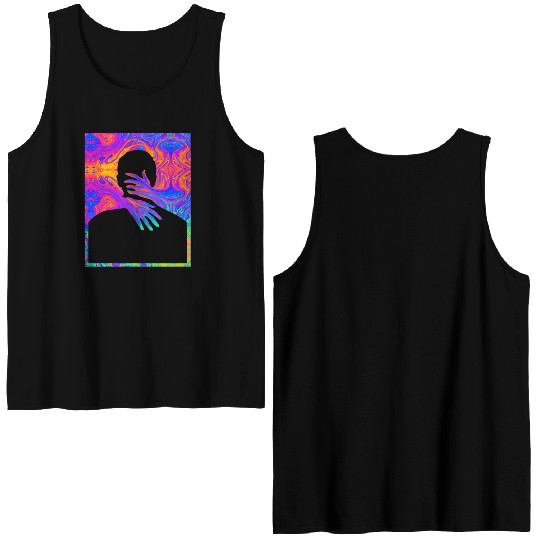 Embracing A Painting Of A Colorful Fluid Trippy Tr Double Sided Tank Tops