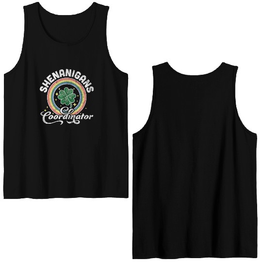 Shenanigans Coordinator Teacher St Patrick'S Day Double Sided Tank Tops