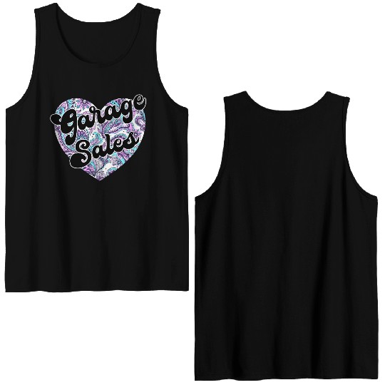 Garage Sales paisley heart Double Sided Tank Tops