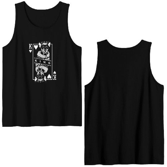 Miniaturecher King Of Hearts Dog Card Pop Double Sided Tank Tops