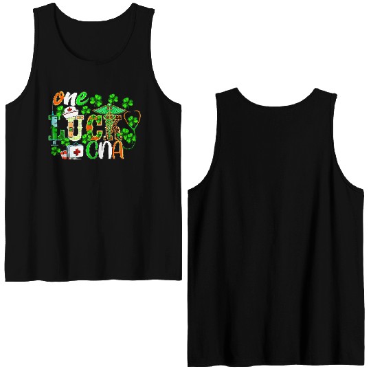 St Patrick'S Day One Lucky Cna Leopard Double Sided Tank Tops