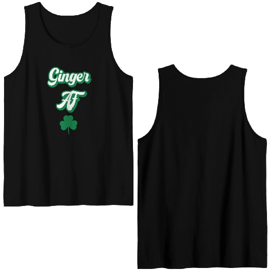 Ginger Af St Patric Day Drinking For Redhead St Double Sided Tank Tops