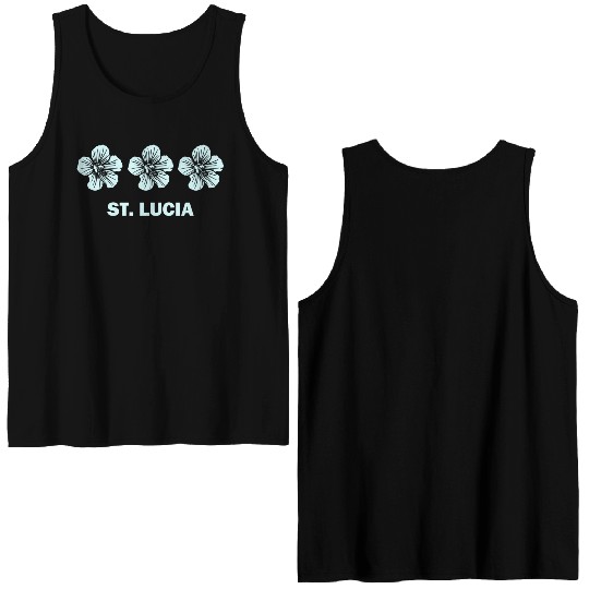 St Lucia Tropical Hibiscus Flower Double Sided Tank Tops