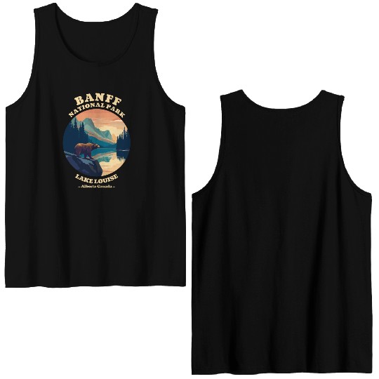 Vintage Retro Canadian Banff National Park Double Sided Tank Tops