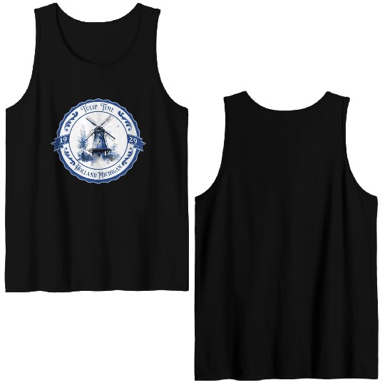 Delft Style Tulip Festival Time in Holland, Mi. Double Sided Tank Tops