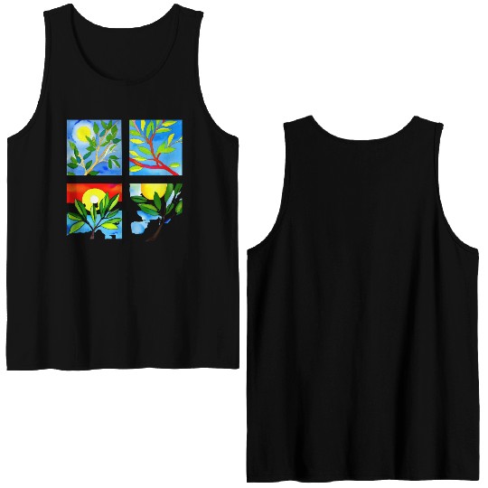 Laughing Olive Branch - Sustainable Harmony Double Sided Tank Tops