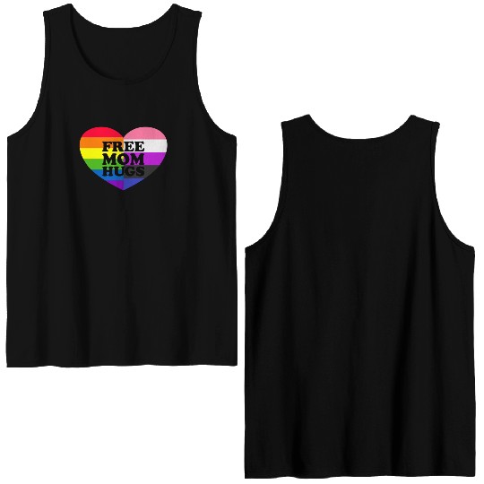 Free Mom Hugs Gay Pride Genderfluid Flag Double Sided Tank Tops