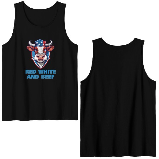 Red White And Beef Double Sided Tank Tops