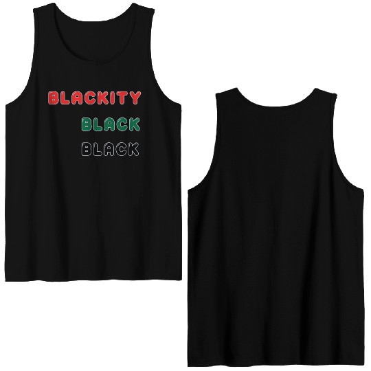 Blackity Black Black Double Sided Tank Tops
