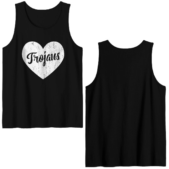 Trojans School Sports Fan Team Spirit Mascot He Double Sided Tank Tops