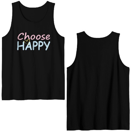 Choose Happy/Cheerful Vibes/Women&Kids Design D83D DE0A D83D DC99 Double Sided Tank Tops