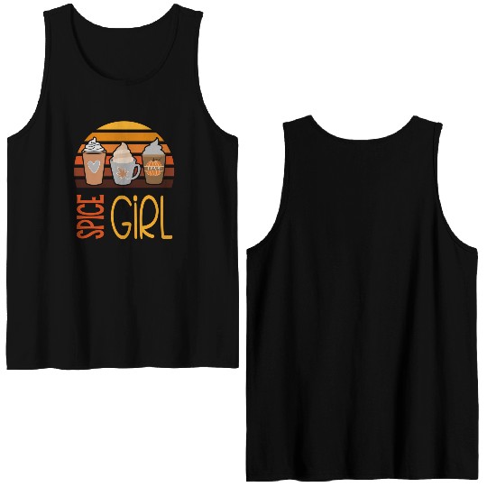 Spice Pumpkin Latte Season Fall Autumn Double Sided Tank Tops