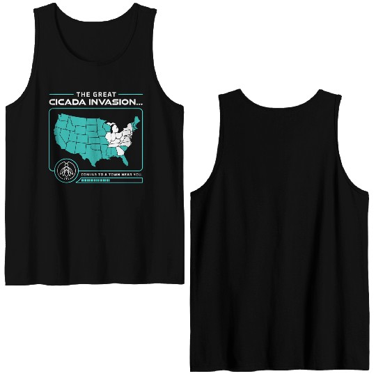 Cicada Invasion Coming To These States In Us Map Double Sided Tank Tops
