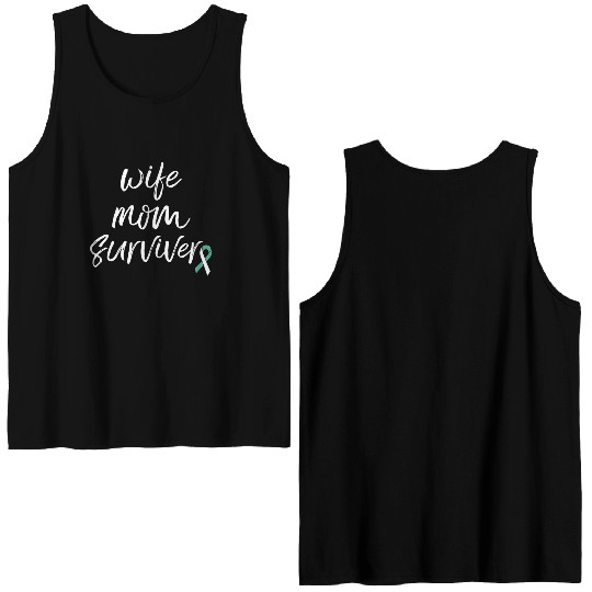Cervical Cancer Awareness Products Ribbon Survivor Double Sided Tank Tops