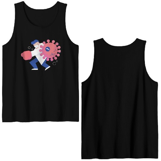 Health Care Professional Beating Coronavirus Double Sided Tank Tops