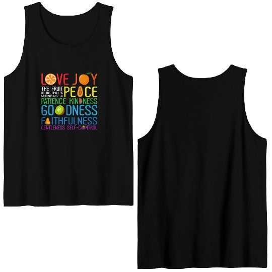 Love Joy The Fruit Of The Spirit Is Peace Patience Double Sided Tank Tops