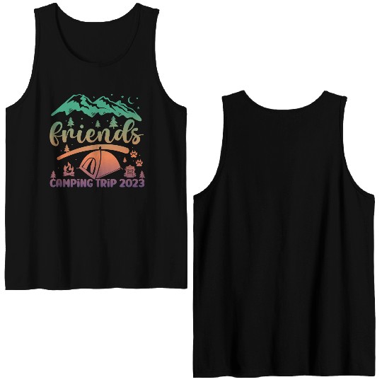 Friends Camping Trip Camping Lover Camper stars Double Sided Tank Tops