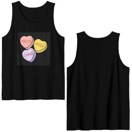 FRONTARTFunny Conversation Hearts Candy Double Sided Tank Tops
