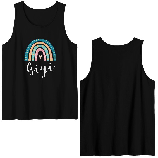 Gigi Rainbow For Grandma Family Double Sided Tank Tops